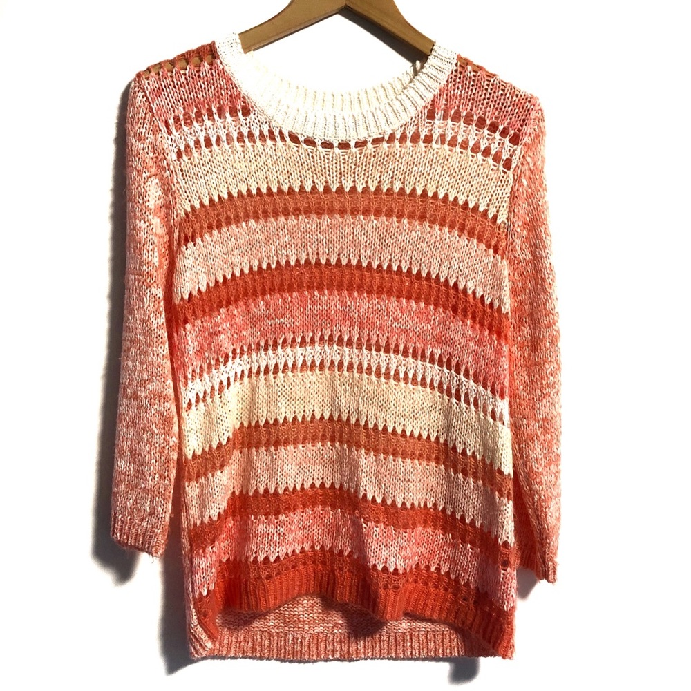 Women’s 3/4 sleeve striped sweater